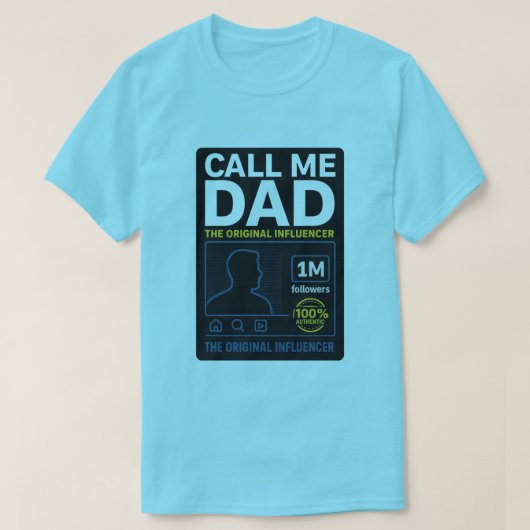 電話パパ:オリジナルインフルエンサーT型 Tシャツ (デザイン正面)