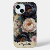 電話パーソナライズされたケースダークパープル牡丹 Case-Mate iPhoneケース (裏面)