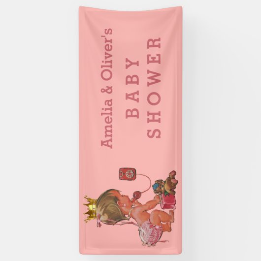 電話パーソナライズなベビーシャワーの小さいプリンセス 横断幕 (縦)