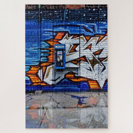 電話ブースNo 12色版反射 ジグソーパズル (縦)