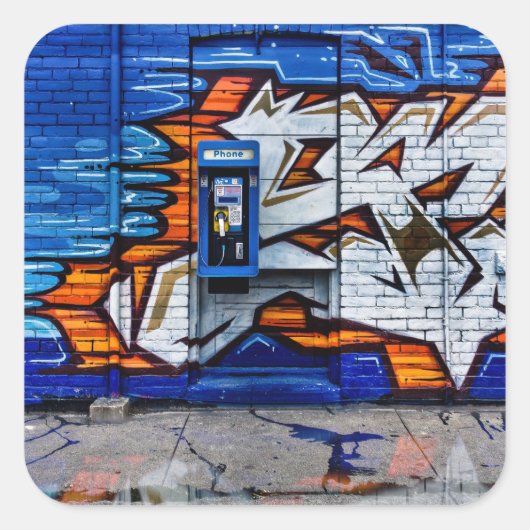 電話ブースNo 12色版反射 スクエアシール (正面)