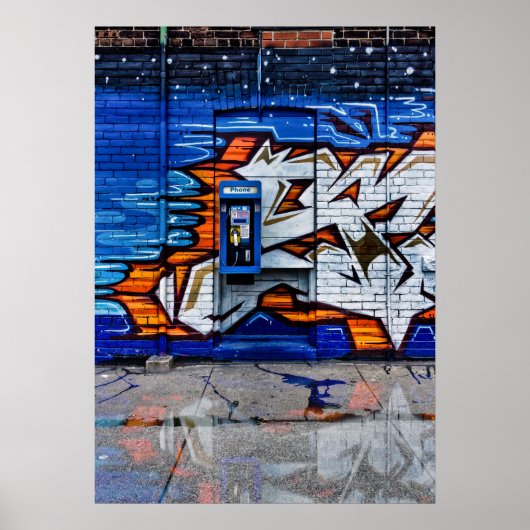 電話ブースNo 12色版反射 ポスター (正面)
