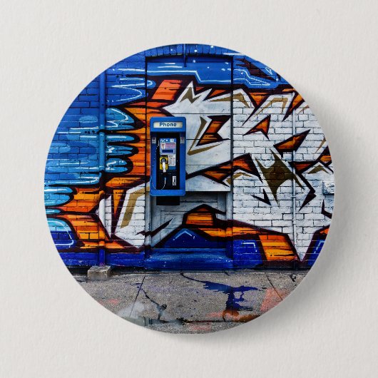 電話ブースNo 12色版反射 缶バッジ (正面)