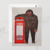 電話ボックスとの大きな足 ポストカード (正面/裏面)