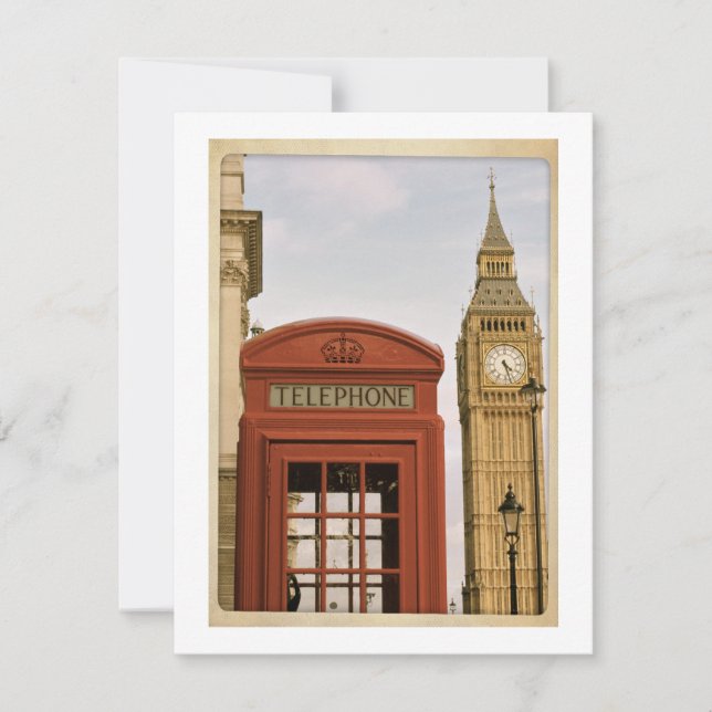 電話ボックスとビッグベンの塔 (正面)