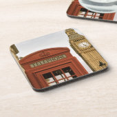 電話ボックスとビッグベンの塔 コースター (左側)