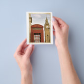 電話ボックスとビッグベンの塔 チラシ (手)