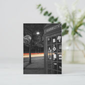 電話ボックスと照明の跡：はがき ポストカード (スタンド正面)
