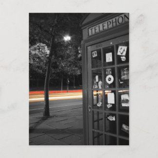 電話ボックスと照明の跡：はがき ポストカード