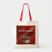 電話ボックスのロンドンのイギリスの赤いトート トートバッグ (正面)