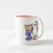 電話マグの女の子上の睡眠 ツートーンマグカップ (正面右)