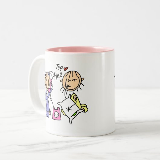 電話マグの女の子上の睡眠 ツートーンマグカップ (正面左)