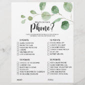 電話ミニマルブライダルシャワーゲーム (正面)