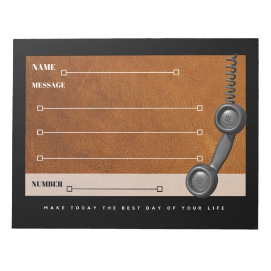 電話メッセージ秘書メモ帳 ノートパッド (正面)