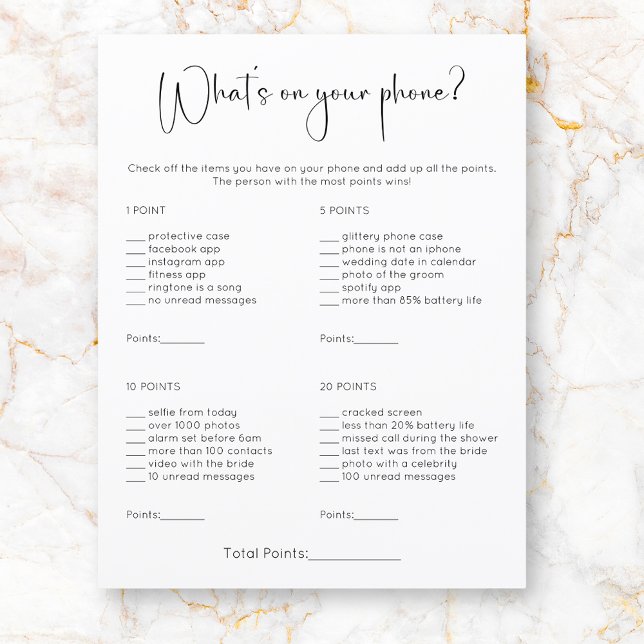 電話モダンブライダルシャワーゲーム (クリエイターアップロード済み)