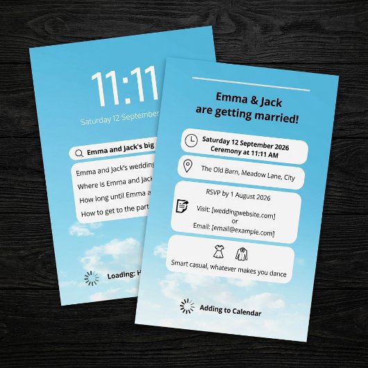 電話モダン画面検索テーマ結婚の 招待状