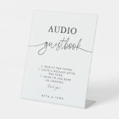 電話モダン結婚ミニマル音声ゲストブック 台座サイン (正面)
