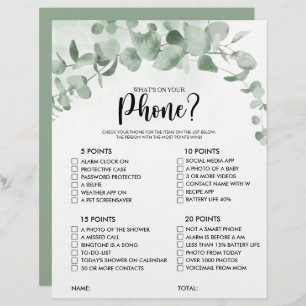 電話ユーカリブライダルシャワーゲーム