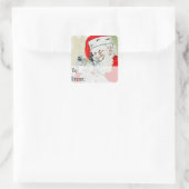 電話ラベルのヴィンテージサンタ スクエアシール (バッグ)