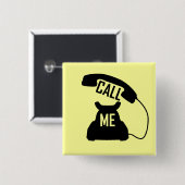 電話ヴィンテージのピンバックボタン 缶バッジ (正面&裏面)