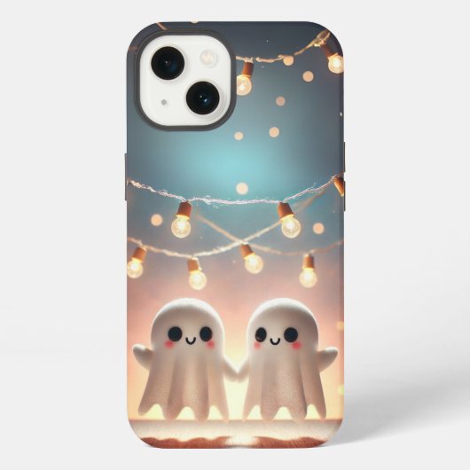 電話不気味ケースのカップル iPhoneケース (裏面)
