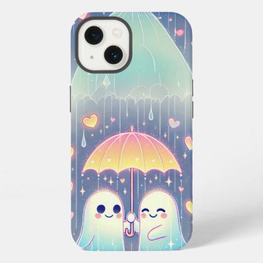 電話不気味ケースのカップル iPhoneケース (裏面)