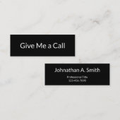 電話与え白黒名タイトル電話番号 スキニー名刺 (正面/裏面)