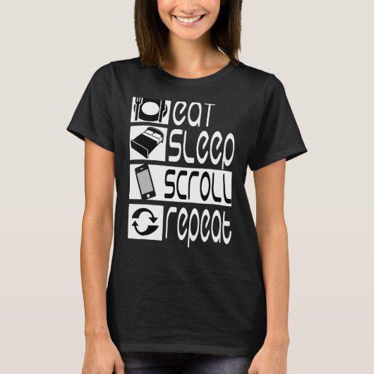 電話中毒性の電話中毒ス食べリープスクロールのレプリカ Tシャツ (正面)