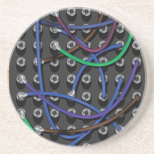 電話交換ケーブル コースター (正面)