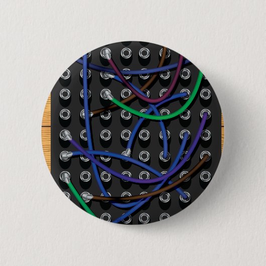 電話交換ケーブル 缶バッジ (正面)