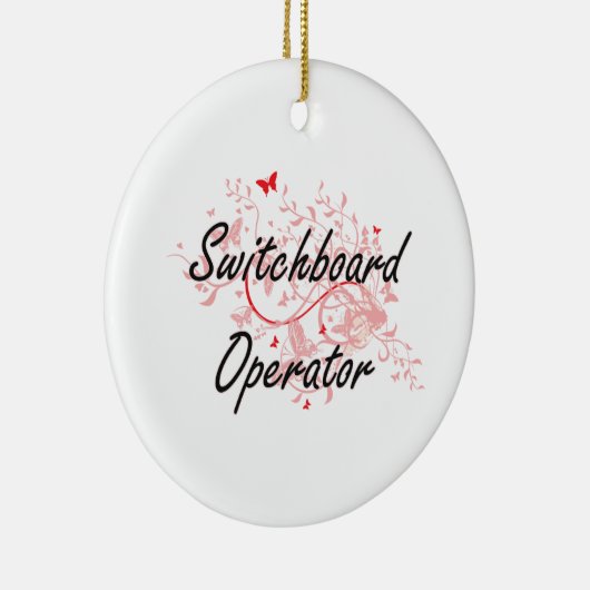 電話交換手のお尻との芸術的な仕事デザイン セラミックオーナメント (右)