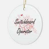 電話交換手のお尻との芸術的な仕事デザイン セラミックオーナメント (左)