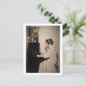 電話交換機のオペレータヴィンテージ ポストカード (スタンド正面)