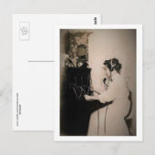 電話交換機のオペレータヴィンテージ ポストカード (正面/裏面)