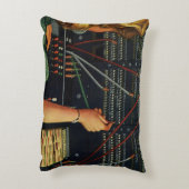 電話交換機オペレーター、ヴィンテージ ビジネス アクセントクッション (裏面(縦))