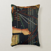 電話交換機オペレーター、ヴィンテージ ビジネス アクセントクッション (正面(垂直))