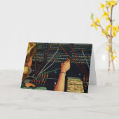 電話交換機、ヴィンテージ業 カード (黄色い花)