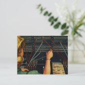 電話交換機、ヴィンテージ業 ポストカード (スタンド正面)