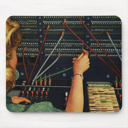 電話交換機、ヴィンテージ業 マウスパッド (正面)