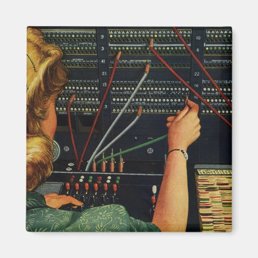 電話交換機、ヴィンテージ業 マグネット (正面)