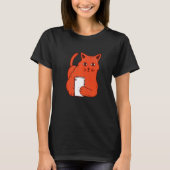 電話付き猫 Tシャツ (正面)