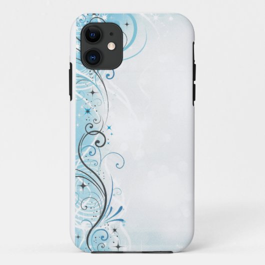 電話保護装置のcase=blueの渦巻及び星 Case-Mate iPhoneケース (裏面)