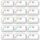 電話呼び出し電話リマインダーラベルブホプランナー シール (正面)