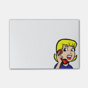 電話女の子の続きこま漫画のノート ポストイット