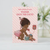 電話対角線のストライプの保存の民族の女の子日付 セーブザデート (スタンド正面)