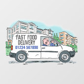 電話番号を使用した高速食品配送 ウィンドウサイン (シート)