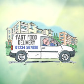 電話番号を使用した高速食品配送 ウィンドウサイン (シート3)