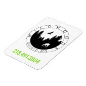 電話番号を持つワイルドウッズのロゴマグネット マグネット (左側)