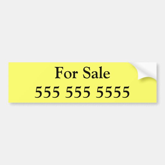 電話番号を用いる販売のバンパーステッカーのため バンパーステッカー (正面)