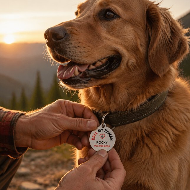 電話番号入り オーダーメイド ペットIDタグ (Personalized Pet Dog Id to help when your dog is lost. Includes name and contact number. )